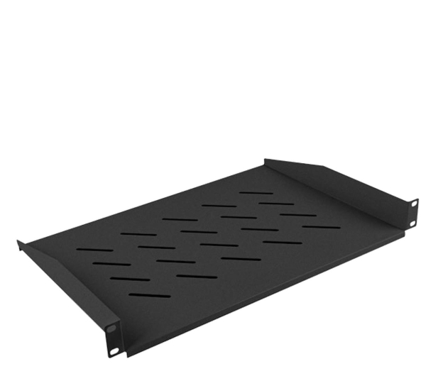 Lanberg Półka do szaf 19" 1U (czarna) - 1055059 - zdjęcie